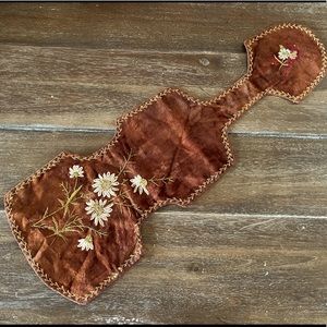 Antique Embroidered Violin Blanket